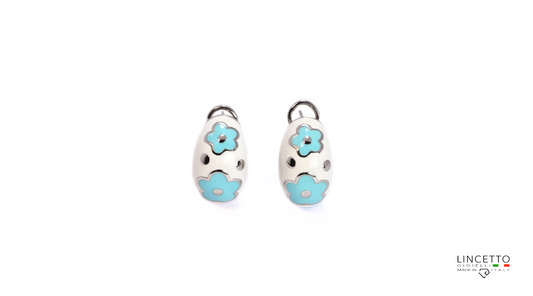 WHITE-BLUE EARRING