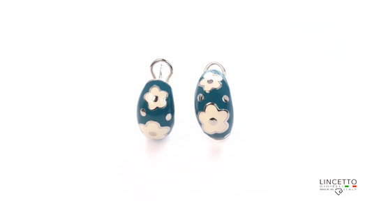 WHITE-BLUE EARRING