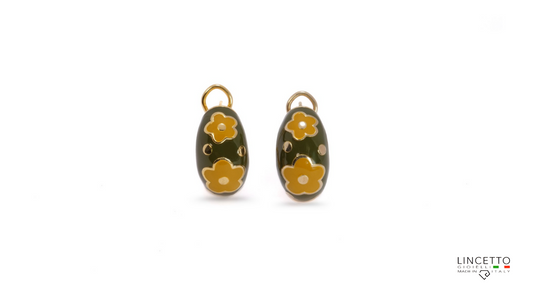 GREEN-OCHER EARRING