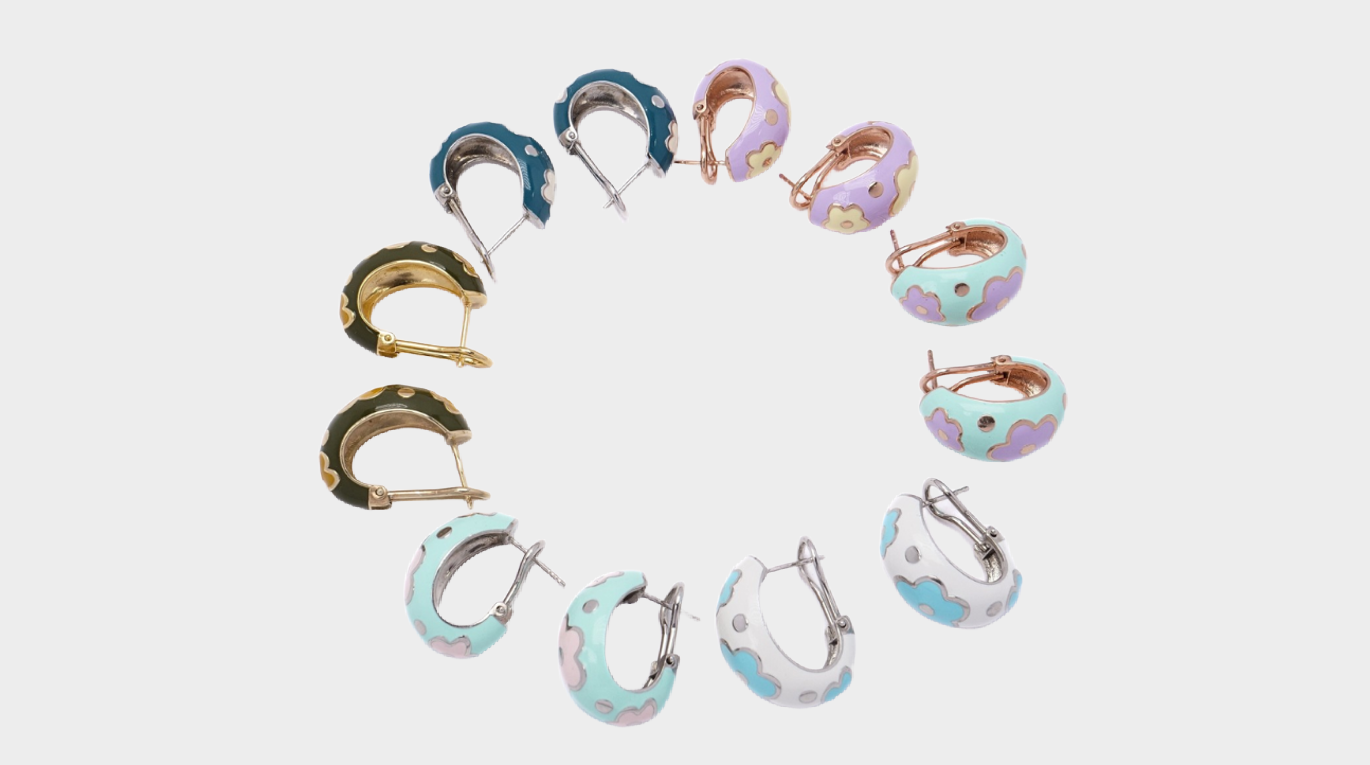 LAVENDER-YELLOW EARRING