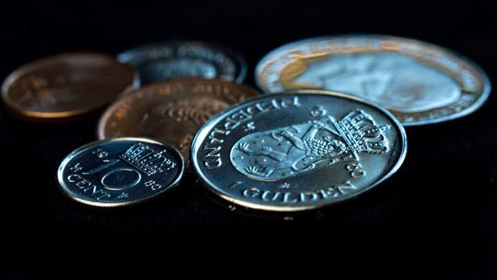 silver and gold round coins