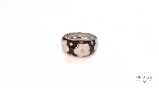 ANELLO FLORA MARRONE-ROSA ANTICO