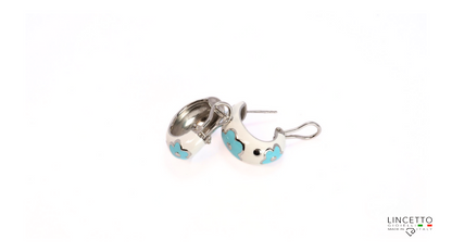 WHITE-BLUE EARRING