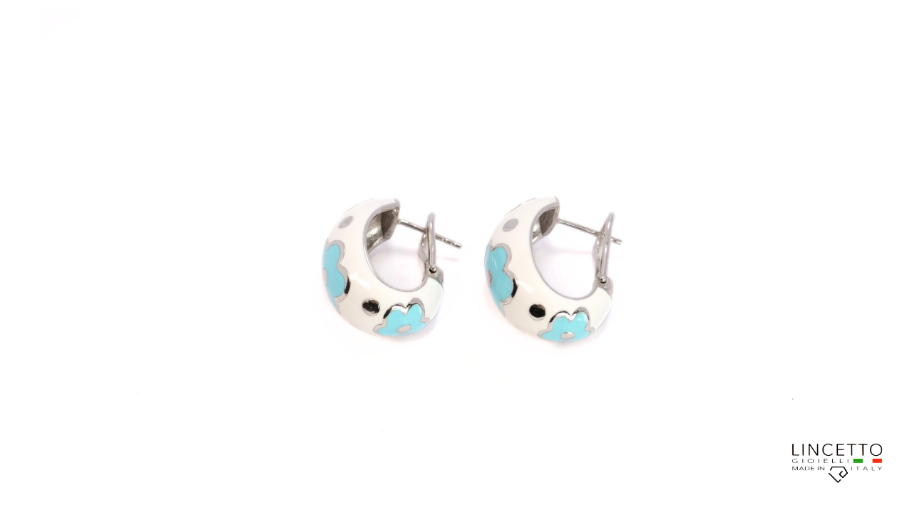 WHITE-BLUE EARRING