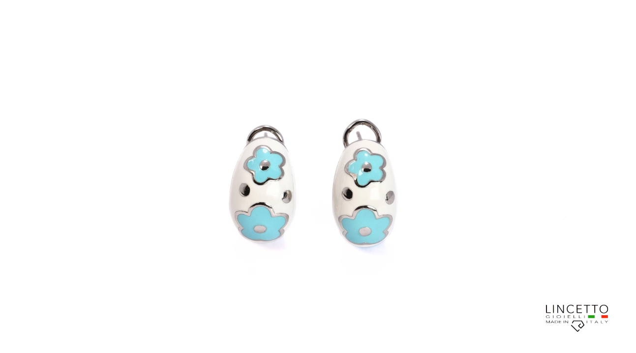 WHITE-BLUE EARRING